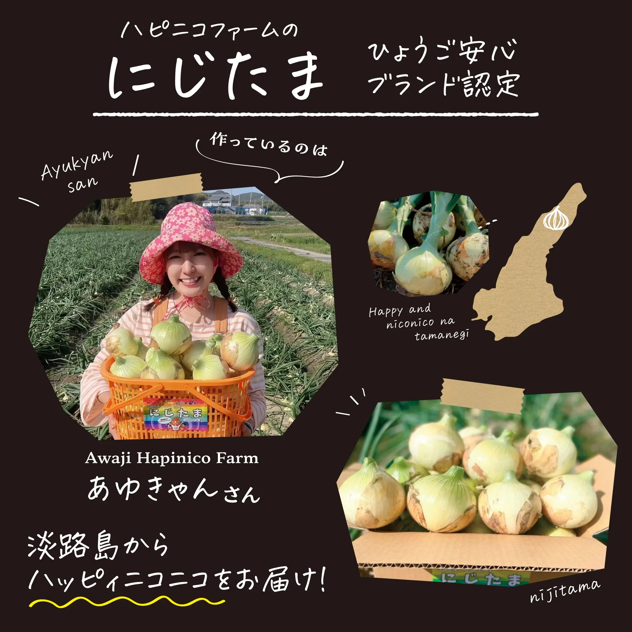 淡路 たまねぎ 生産農家 Awaji Hapinico Farm にじたま