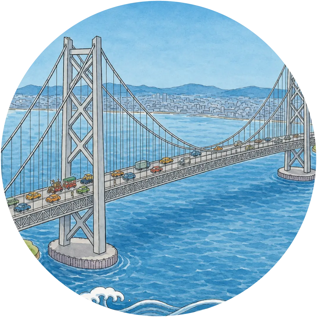 ワステップ淡路島あわじクイズ本州と淡路島をつなぐ橋の画像